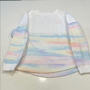 PINK Victoria's Secret White and Pink Sweatshirt